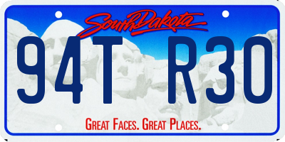 SD license plate 94TR30