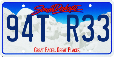 SD license plate 94TR33