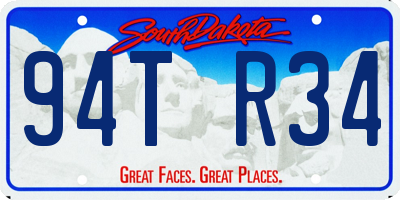SD license plate 94TR34