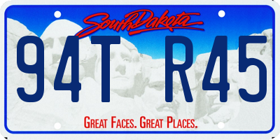 SD license plate 94TR45