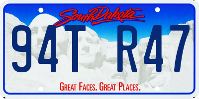 SD license plate 94TR47
