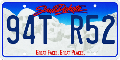 SD license plate 94TR52
