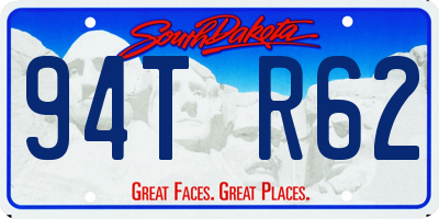 SD license plate 94TR62