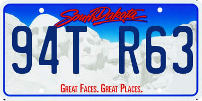 SD license plate 94TR63