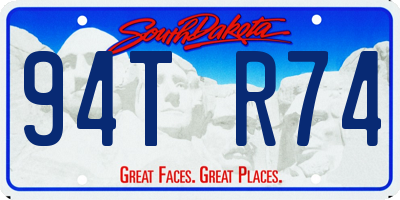 SD license plate 94TR74