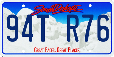 SD license plate 94TR76