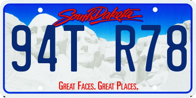 SD license plate 94TR78