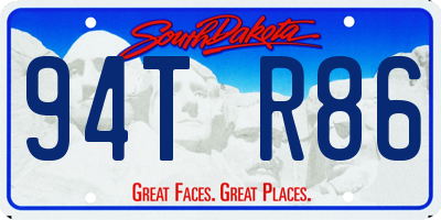 SD license plate 94TR86