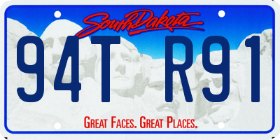 SD license plate 94TR91