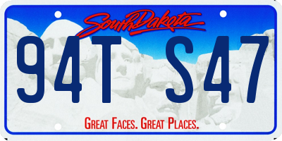 SD license plate 94TS47