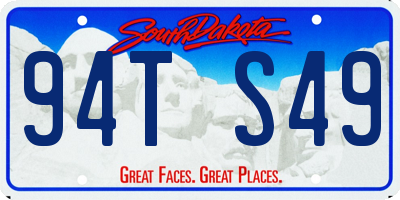 SD license plate 94TS49