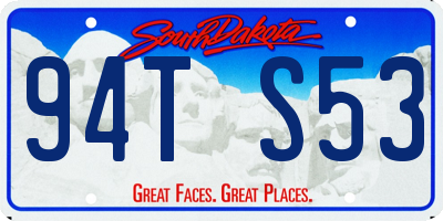SD license plate 94TS53