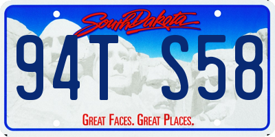 SD license plate 94TS58