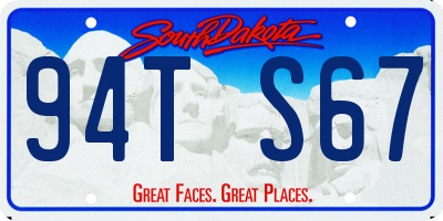 SD license plate 94TS67