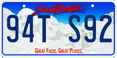 SD license plate 94TS92