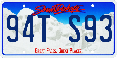 SD license plate 94TS93