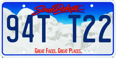 SD license plate 94TT22