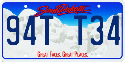 SD license plate 94TT34