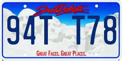 SD license plate 94TT78