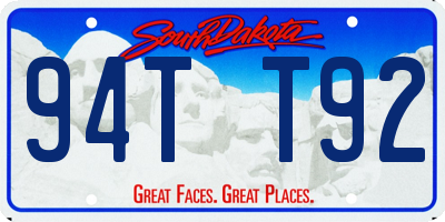 SD license plate 94TT92