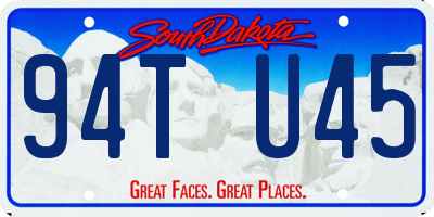 SD license plate 94TU45
