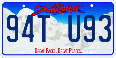 SD license plate 94TU93