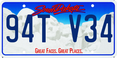SD license plate 94TV34