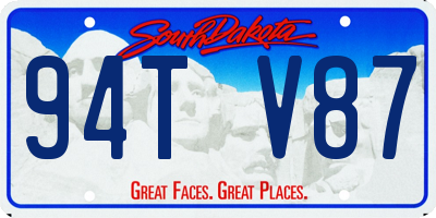 SD license plate 94TV87