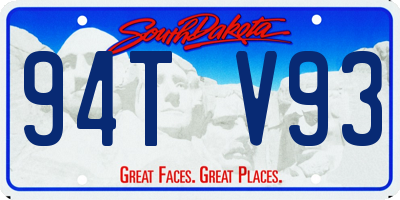 SD license plate 94TV93