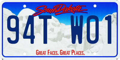 SD license plate 94TW01