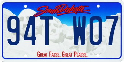 SD license plate 94TW07