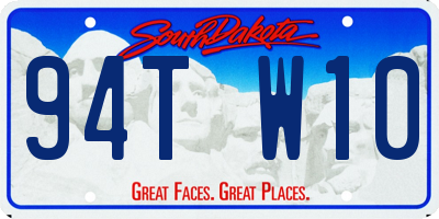 SD license plate 94TW10