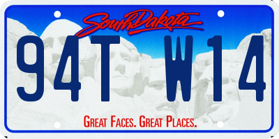 SD license plate 94TW14