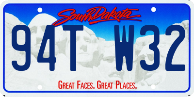SD license plate 94TW32