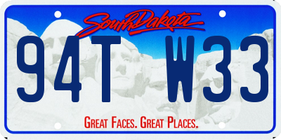 SD license plate 94TW33