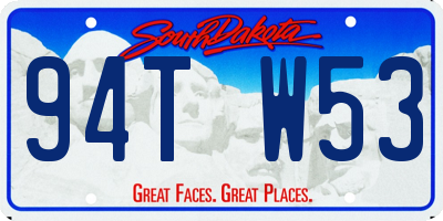 SD license plate 94TW53