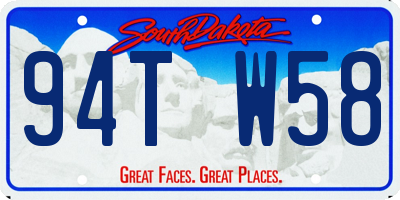 SD license plate 94TW58