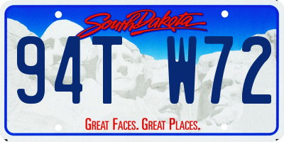 SD license plate 94TW72