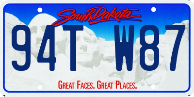 SD license plate 94TW87