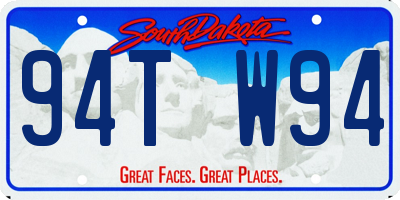 SD license plate 94TW94