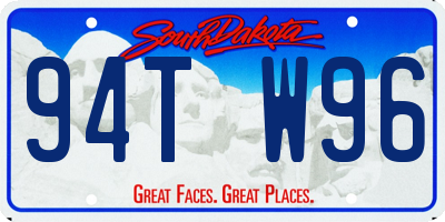 SD license plate 94TW96