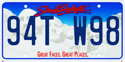 SD license plate 94TW98