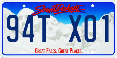 SD license plate 94TX01