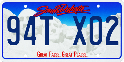 SD license plate 94TX02