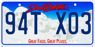 SD license plate 94TX03