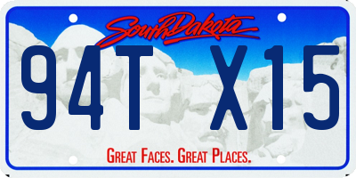 SD license plate 94TX15