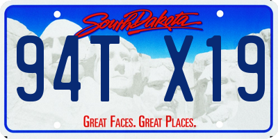 SD license plate 94TX19