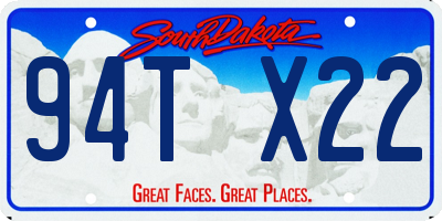 SD license plate 94TX22