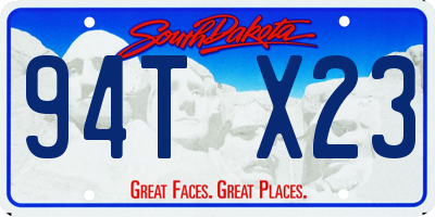 SD license plate 94TX23
