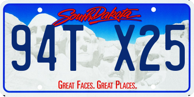 SD license plate 94TX25